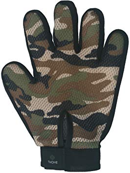 Gentle Camo Upgraded Pet Grooming Glove, Efficient Pet Deshedding Glove with Adjustable Strap, Gentle Pet Hair Remover for Cats and Dogs, Quality Rubber Dog Brush, Superior Cat Shedding Glove (Right)