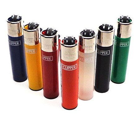 Bundle of 6 Original Clipper Lighters - Official Clipper Lighters with Removable Flint Housing - Assorted Colors