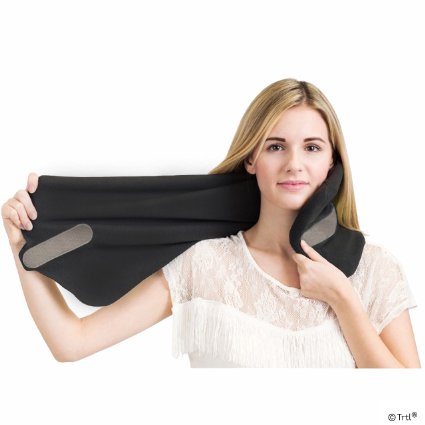 Trtl Pillow - Scientifically Proven Super Soft Neck Support Travel Pillow - Machine Washable - Black