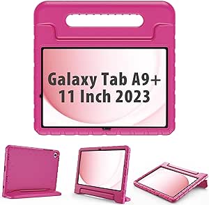 ProCase Kids Case for Galaxy Tab A9 Plus/A9  11 Inch 2023 SM-X210/X215/X216/X218, Shockproof Lightweight Kids Friendly Case with Convertible Handle Stand for Girls Boys Children Toddler Baby -Magenta