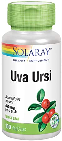 Solaray Uva Ursi Leaf 460 mg | Healthy Bladder, Kidney & Urinary Tract Function Support | Non-GMO | 100ct (Take 3 Daily)