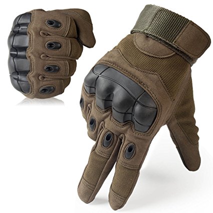 JIUSY Military Rubber Hard Knuckle Tactical Gloves Full Finger Cycling Motorcycle Gloves
