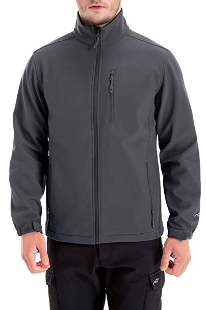 Trailside Supply Co. Men's Windproof Softshell Zip-Front Fleece-Lined Jacket Winter Outerwear
