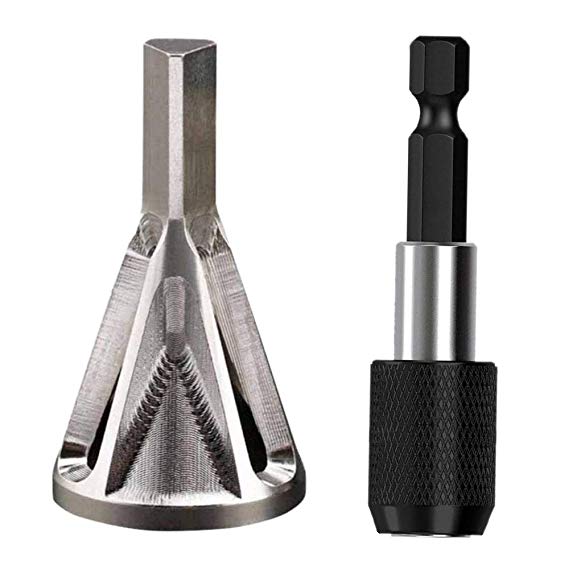 Deburring Tool External Chamfer Drill Bit External Uniburr Pro Stainless Steel Quickly Repairs Damaged Bolts Size 8-32 Bolts with 1/4-inch Magnetic Quick Release Hex Shank Screwdriver Bit Holder