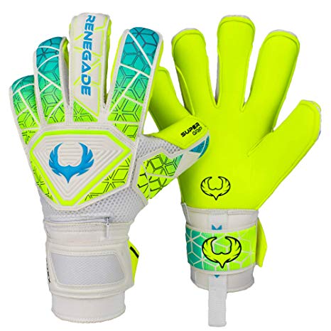 Renegade GK Vortex Goalie Gloves (Sizes 6-11, 4 Cuts, Lvl 3) - Amazing All-Around Goalkeeper Glove, Exceptional Value - German Hyper Grip Palms & 6D Super Mesh - 30 Day Guarantee