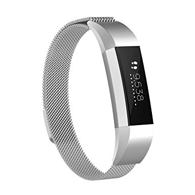 Bewish Milanese Loop Stainless Steel Watch Band Bracelet for Fitbit Alta/Alta HR Magnet Clasp Lock Adjustable Replacement Watch Strap