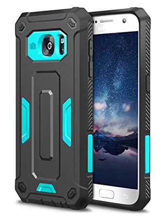 Galaxy S7 Case, Ecpow Rugged Anti-slip Armor Galaxy S7 Protective Case Hard Shell Shockproof Grip Rubber Bumper Impact Resistant Drop Protection Cover for Galaxy S7 - Blue