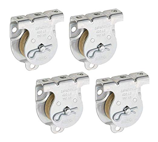 National Hardware N233-247 3219BC Wall/Ceiling Mount Single Pulleys in Zinc, 1-1/2", 4 Pack