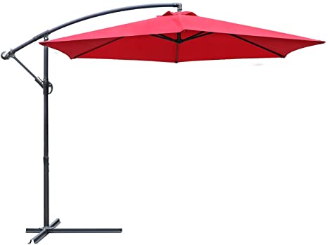 Greesum VCADDBU31 10Ft Patio Outdoor Market Cantilever (Red) Umbrellas