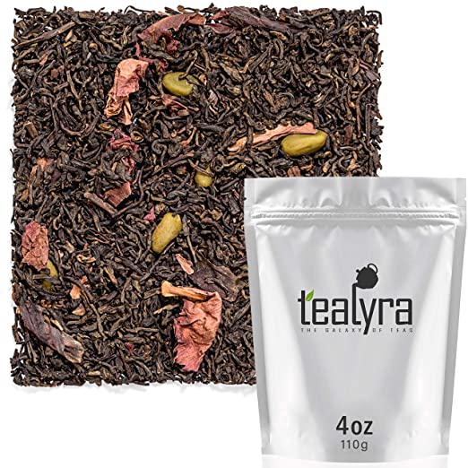 Tealyra - Sweet Pistachio Pu'erh - Wellness Loose Leaf Tea Blend - Bold Caffeine - Weight Loss Tea - 112g (4-ounce)