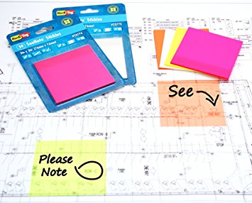 Redi-Tag SeeNote Stickies Transparent Sticky Notes, 50-Pack, 3 x 3 Inches, Clear (23775)