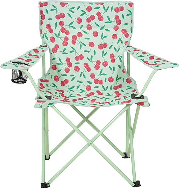 Mountain Warehouse Patterned Folding Chair - Cup Holder Camping Chair, Carry Strap Picnic Chair