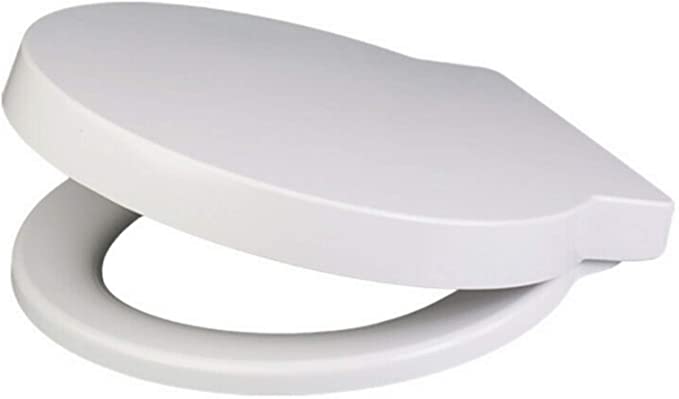 Euroshowers 87360 Round Soft Close Toilet Seat, White, 400 mm x 420 mm