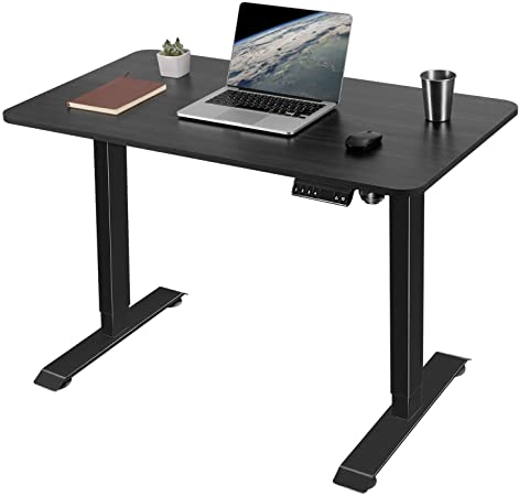 Greesum GS-HAD110 Electric Height Adjustable Computer Table, Modern Design 43-Inch Home Office Standing Desk, Black