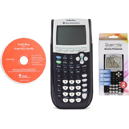 Texas Instruments TI 84 Plus Graphing Calculator With Guerrilla Military Grade Screen Protector Set Certified Reconditioned