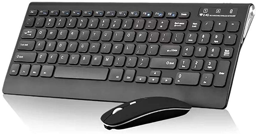 JmeGe Keyboard and Mouse Combo,Wireless Keyboard and Mouse Ergonomic Keyboard for iOS Android Windows Computer PC