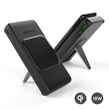 Kenu BingeBank 10000 mAh Power Bank   Qi Wireless Charger   Phone Stand Mount | USB-C 18W PD | USB Quick Charge 3.0