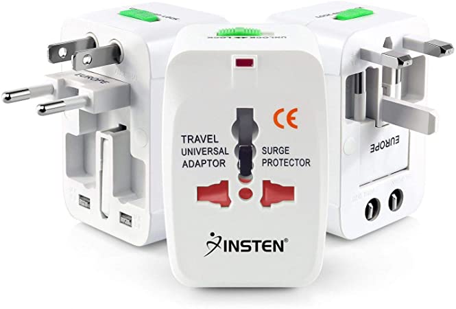 Insten Universal Worldwide Travel Adapter for 150  Countries, International Power Charger, European Adapter, Wall Charger Power Plug for USA EU UK AUS Compatible with iPhone, iPad, Samsung Galaxy