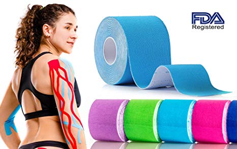 Kinesiology Tape Strapping Taping Athletic Sports Tape for Men Knee Shoulder Elbow Ankle Neck Muscle Superior Waterproof Adhesion Non Latex Safe for Kids Pregnant Women