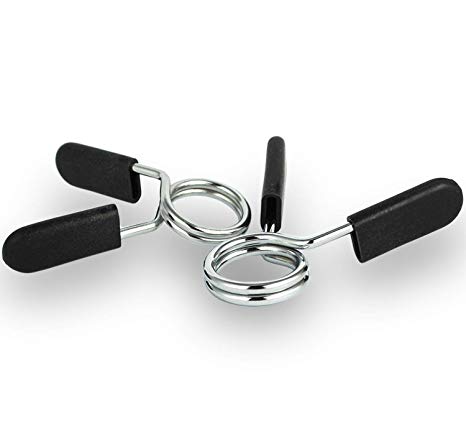 Senshi Japan 2x 1 Barbell Dumbbell [SPRING STYLE For 25mm Diameter Bars] Collars Clips Bar Weight Training