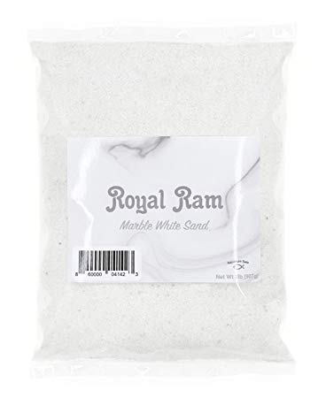 Royal Ram 2 pounds Natural White Marble Decorative Real Sand - for Interior Decor, Vase Filler, Sand Crafts, Aquariums & More