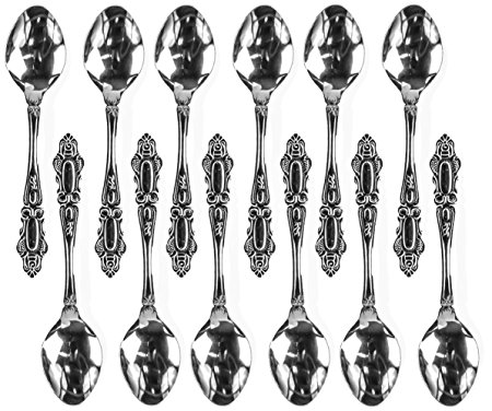 DecorRack Tea Spoons, Stainless Steel 5.5-Inch, (Set of 12)