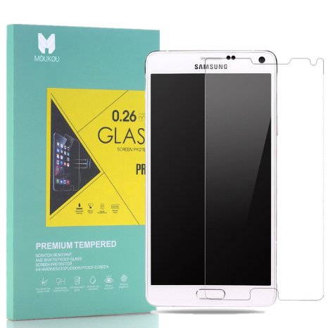 MouKou Samsung Galaxy Note 4 Screen Protector Tempered Glass Screen Protectors Rounded Edges Premium Tempered Glass Screen for Samsung Galaxy Note4