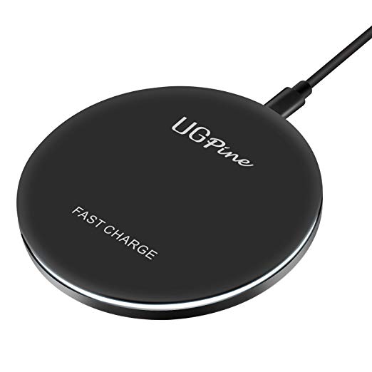 UGpine Type C Wireless Charger,Qi Wireless Charging Pad Fast Charge for Samsung Galaxy Note 8 S8 S8 Plus S7 S7 Edge Note 5 S6 Edge Plus and Standard Charge for Apple iPhone X/8/8 Plus