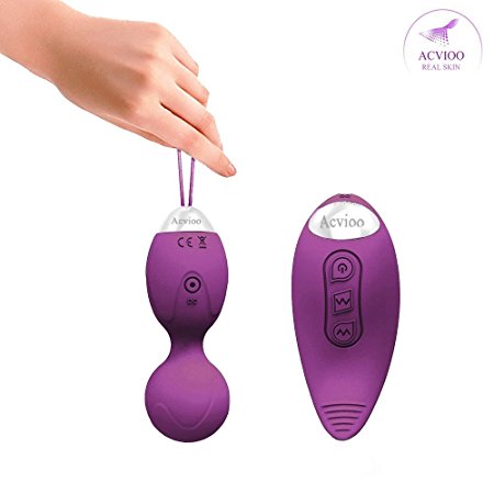 ACVIOO Vibrating Egg 10-Frequency Vibration Silicone Vibrator with Remote Control for Women(Purple)