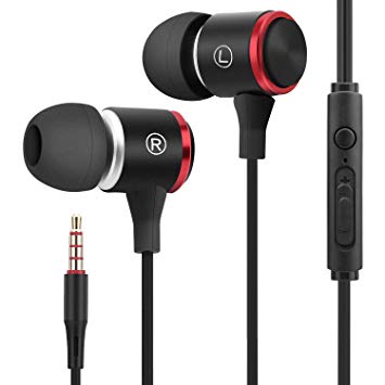Earbuds Ear Buds Earphones Headphones in Ear Earphones Noise Isolation Headsets Heavy Bass Earphones with Microphone Volume Control Powerful Bass Tablets Laptop Mp3 Mp4 Players 3.5mm Gray