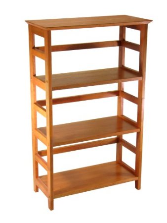 Winsome Wood 4-Tier Bookshelf, Honey