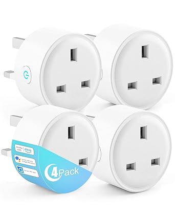 Maxesla 4 Pack 20A Smart Plug with Energy Monitoring, WiFi Outlet Smart Sockets Alexa Accessories with Timing, Remote Control, Alexa, Google Home, IFTTT, TUYA Smart Plug Smart Life, No Hub Required