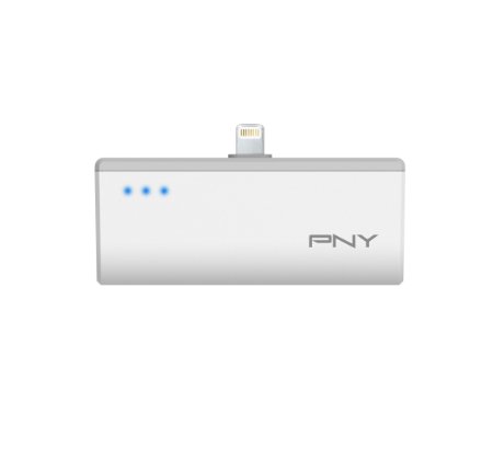 PNY DCL2200 2200mAh 1 Amp PowerPack - Portable Rechargeable Battery Charger with built-In Lightning connector for Apple iPhone