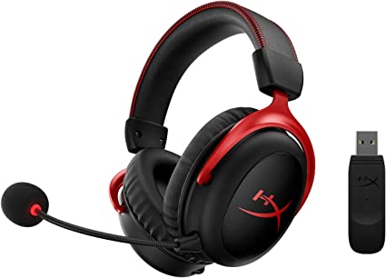 Hyperx Cloud ii Wireless Cuffie da Gamingper Pc, Ps5, Ps4, Batteria a Ottima Durata, Dts Headphone:X Spatial Audio, Memory Foam, Microfono Rimovibile con Eliminazione Rumore e Monitoraggio Microfono