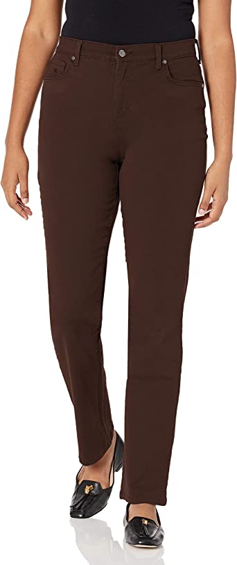 Gloria Vanderbilt Women's Misses Amanda Classic High Rise Tapered Jean, Coffee Roast, 18 Short