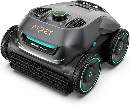 (2023 New) AIPER Seagull Pro Lite Cordless Robotic Pool Vacuum Cleaner, Wall Climbing Pool Vacuum Lasts up to 140 Mins, Quad-Motor System, Smart Navigation, Ideal for In-Ground Pools up to 1,614 Sq.ft