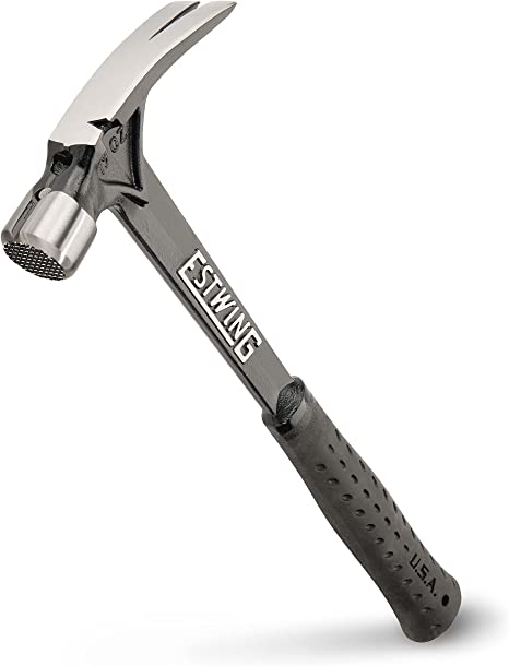 Estwing Ultra Series Hammer - 19 oz Rip Claw Framer with Milled Face & Shock Reduction Grip - EB-19SM