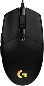 Logitech Gaming Mouse G102 LIGHTSYNC Maus für Rechtshänder, Optisch, 6 Tasten, kabelgebunden, USB, schwarz