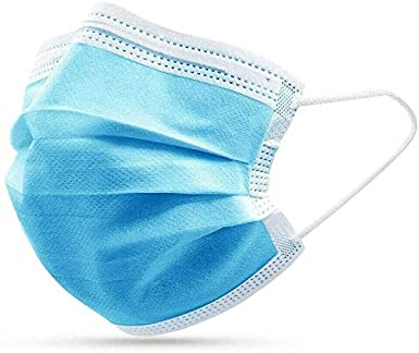 Face Mask, 3 Layer Breathable Masks Blue 50 Pieces/Box