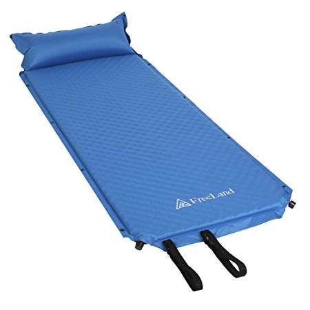 Freeland Camping Self Inflating Sleeping Pad with Attached Pillow Lightweight Air Sleeping Pads