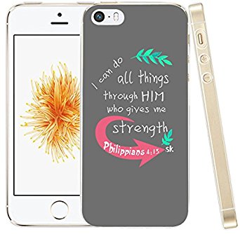 Case for Iphone 5C Bible Quotes Christian Verses Biblical Lyrics Tpu Protective I Can Do All Things Through Him Who Gives Me Strength Christian Quotes Bible Verses