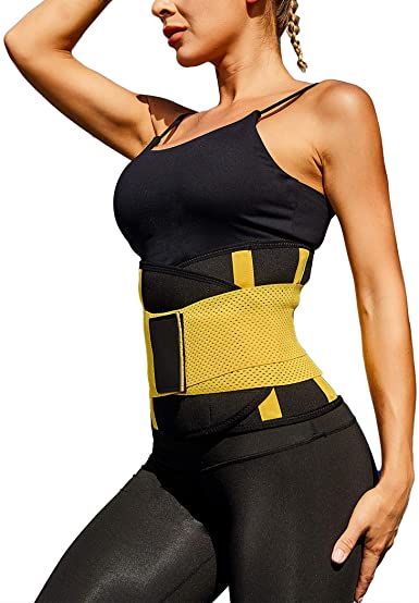 Ekouaer Women Waist Trainer Belt Corset Trimmer Body Sharpe Sweat Workout Slimming Tummy Control Girdle, Small Black
