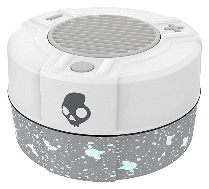 Skullcandy SCS7BUGW-446 Speckletacular Soundmine 2015 Rugged Wireless Rechargeable Bluetooth Portable Speaker - White/Mint/Grey