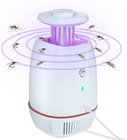 Careland 360° Plug in Mosquito Zapper Lamp Electric Bug Zapper Fly Insects Trap with UV Light Attratant and Strong Fan Wind