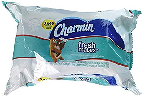 Charmin Freshmates Flushable Wipes Four Pack Refills, 240 Count