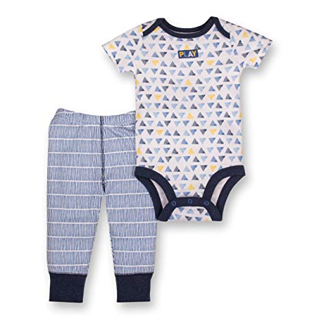 Lamaze Baby Boys Organic 2 Piece Bodysuit and Pant Set