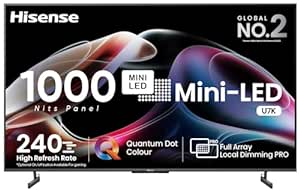 Hisense 215 cm (85 inches) 4K Ultra HD Smart Mini LED TV 85U7K [Black]