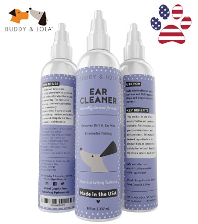 Premium Ear Cleaner - Natural Plant Based Ear Treatment for Dogs. Removes all dirt, odor & wax for Irritation & Itch Free Ears. Friendly & smooth on the skin | USA Manufactured