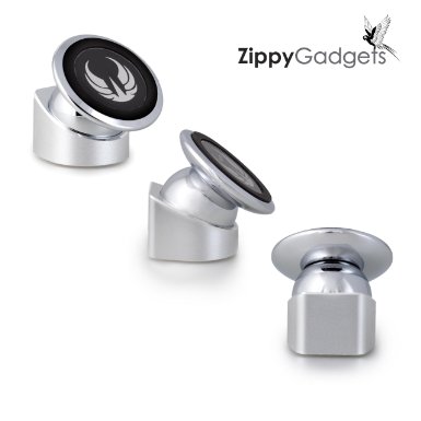 Zippy Gadgets Magnetic Cell Phone Mount and Holder - Best for Hands-Free Use, Super Strong Magnet - Mobile Stand, Smartphone Gadget and Accessory (silver chrome)