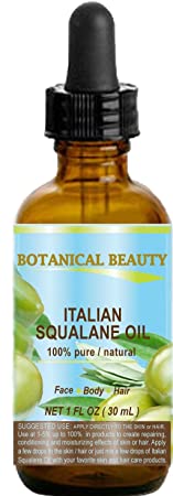 SQUALANE Italian Olive. 100% Pure/Natural/Undiluted Oil. 1 fl.oz- 30ml. 100% Ultra-Pure Moisturizer for Face, Body & Hair. Reliable 24/7 skincare protection. by Botanical Beauty.